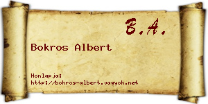 Bokros Albert névjegykártya